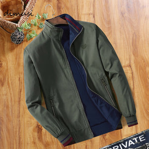 DIMUSI Spring Mens Bomber Jackets Fashion Men Outwear Windbreaker Stand Collar Jacket Man Slim Baseball Reversible Clothing