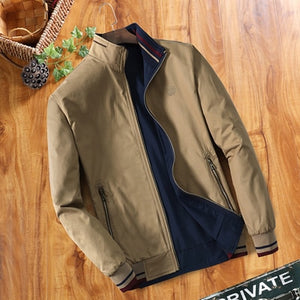 DIMUSI Spring Mens Bomber Jackets Fashion Men Outwear Windbreaker Stand Collar Jacket Man Slim Baseball Reversible Clothing