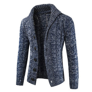 Men Cardigan Sweater 2019 Autumn And Winter New Mens Long-sleeved Sweater Lapel Cardigan Button Knit Sweater Coat Tide Warm