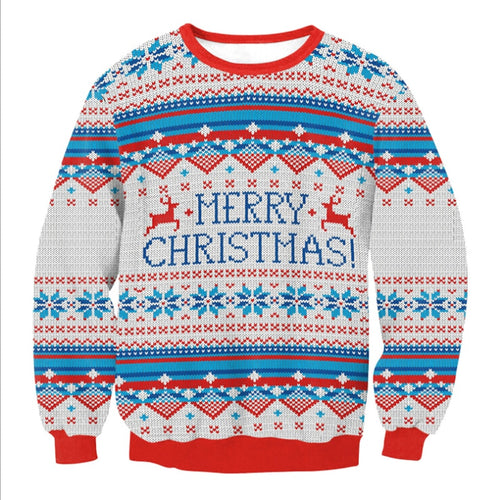 2019 Santa Claus Xmas Patterned Sweater Ugly Christmas Sweaters Tops Men Women Funny Pullovers Blusas Drop shipping