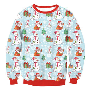 2019 Santa Claus Xmas Patterned Sweater Ugly Christmas Sweaters Tops Men Women Funny Pullovers Blusas Drop shipping