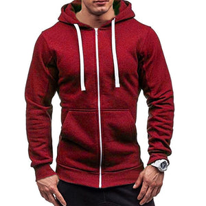 Meihuida Autumn Men Casual  Solid Zip Up Warm Pocket Cotton Breathablity Hoodie Hoodies Sweatshirt Jacket Coat Top Tops