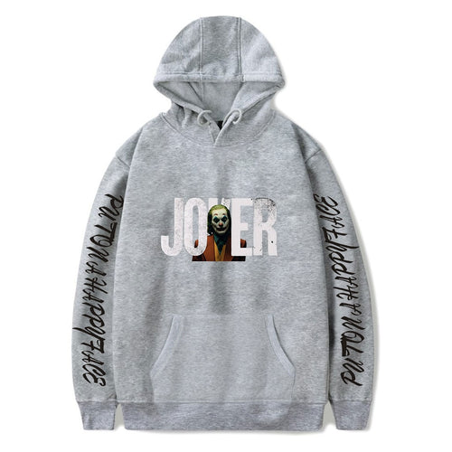 Suitable joker Hoodies Men Women Sweatshirts Fashion casual Hoodie Autumn pullovers Hip Hop joker Hip Hop gray streetwear Tops