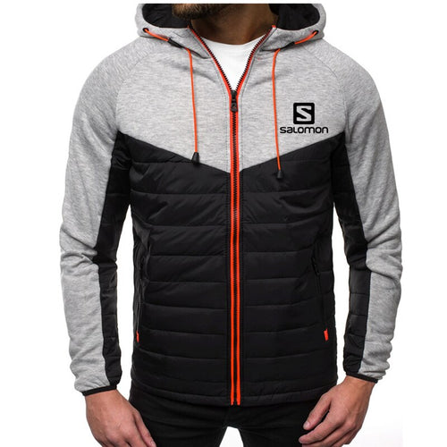 New Casual Hoody Spliced Jacket Salomon Printed Men Hoodies Sweatshirts Fashion Coat Hooded Cardigan Plus Fleece Clothes