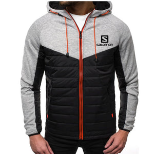 New Casual Hoody Spliced Jacket Salomon Printed Men Hoodies Sweatshirts Fashion Coat Hooded Cardigan Plus Fleece Clothes