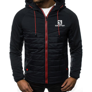 New Casual Hoody Spliced Jacket Salomon Printed Men Hoodies Sweatshirts Fashion Coat Hooded Cardigan Plus Fleece Clothes