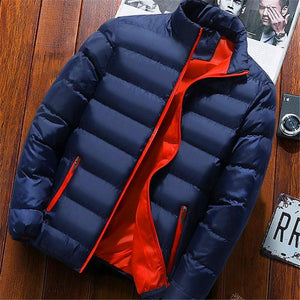 2019 Men Casual Hooded Parka Salomon Printed Winter Men Fashion Patchwork Cotton Slim Fit Coat Thick Warm Homme's Zipper Jacket