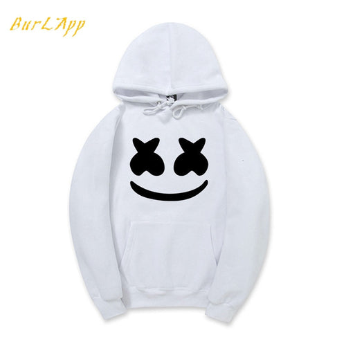 New Marshmallow smiley print hoodie Man Fleece Warm Spring Autumn Tracksuit Casual Sportswear Street clothes plus size S-3XL