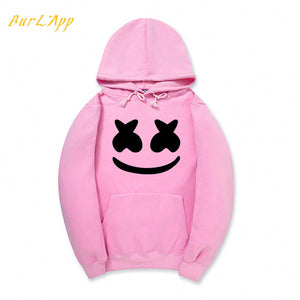 New Marshmallow smiley print hoodie Man Fleece Warm Spring Autumn Tracksuit Casual Sportswear Street clothes plus size S-3XL