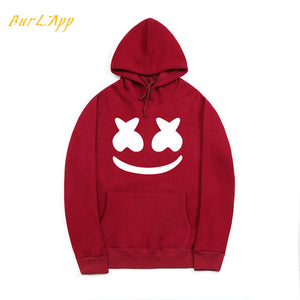 New Marshmallow smiley print hoodie Man Fleece Warm Spring Autumn Tracksuit Casual Sportswear Street clothes plus size S-3XL