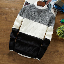 Load image into Gallery viewer, Manoswe Casual Long Sleeve Autumn Winter Sweater Men Korean Style Slim Knitted Blue Sweater Pullover Jumper Fashion Christmas