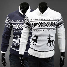 Load image into Gallery viewer, Autumn Winter Men&#39;s Sweater Turtleneck Christmas Deer Print Sweaters Casual Slim Fits Brand Knitted Sweater Men свитер мужской