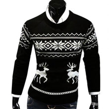 Load image into Gallery viewer, Autumn Winter Men&#39;s Sweater Turtleneck Christmas Deer Print Sweaters Casual Slim Fits Brand Knitted Sweater Men свитер мужской