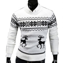 Load image into Gallery viewer, Autumn Winter Men&#39;s Sweater Turtleneck Christmas Deer Print Sweaters Casual Slim Fits Brand Knitted Sweater Men свитер мужской