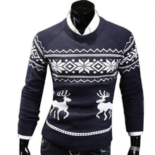 Load image into Gallery viewer, Autumn Winter Men&#39;s Sweater Turtleneck Christmas Deer Print Sweaters Casual Slim Fits Brand Knitted Sweater Men свитер мужской