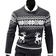 Load image into Gallery viewer, Autumn Winter Men&#39;s Sweater Turtleneck Christmas Deer Print Sweaters Casual Slim Fits Brand Knitted Sweater Men свитер мужской