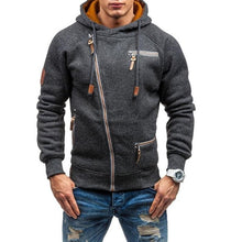 Load image into Gallery viewer, Plus Size Men&#39;s Hoodies Tracksuit 2019 New Autumn Winter Drawstring Pocket Hooded Cardigan Side Zipper Slim Fit Coat Outerwear