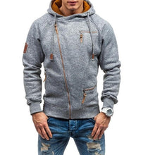 Load image into Gallery viewer, Plus Size Men&#39;s Hoodies Tracksuit 2019 New Autumn Winter Drawstring Pocket Hooded Cardigan Side Zipper Slim Fit Coat Outerwear