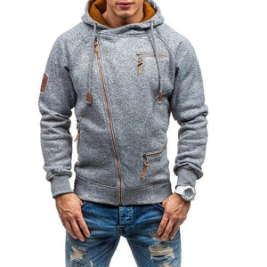 Plus Size Men's Hoodies Tracksuit 2019 New Autumn Winter Drawstring Pocket Hooded Cardigan Side Zipper Slim Fit Coat Outerwear