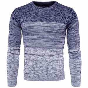 Autumn Winter Men Gradient Long Sleeve Round Neck Sweater Casual Knitted Top Mens Sweaters Pullovers Pullover Men Pull Homme