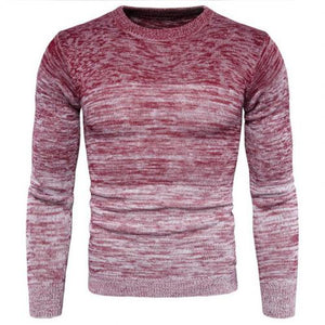 Autumn Winter Men Gradient Long Sleeve Round Neck Sweater Casual Knitted Top Mens Sweaters Pullovers Pullover Men Pull Homme