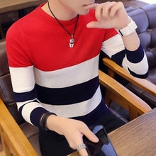 Load image into Gallery viewer, Slim Style Navy Sweaters And Pullovers Men Long Sleeve Knitted Sweater Homme High Quality Winter Pullovers Warm Ployester Coat