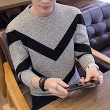 Load image into Gallery viewer, Slim Style Navy Sweaters And Pullovers Men Long Sleeve Knitted Sweater Homme High Quality Winter Pullovers Warm Ployester Coat