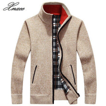 Load image into Gallery viewer, 2019 Men&#39;s jacket Autumn Winter Warm Cashmere Wool Zipper jackets Pullover Man Casual Knitwear Sweaters coat Plus Size M-4XL