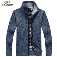 Load image into Gallery viewer, 2019 Men&#39;s jacket Autumn Winter Warm Cashmere Wool Zipper jackets Pullover Man Casual Knitwear Sweaters coat Plus Size M-4XL