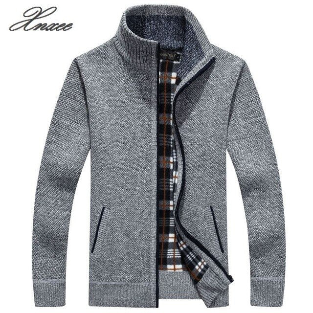 2019 Men's jacket Autumn Winter Warm Cashmere Wool Zipper jackets Pullover Man Casual Knitwear Sweaters coat Plus Size M-4XL