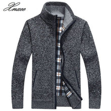 Load image into Gallery viewer, 2019 Men&#39;s jacket Autumn Winter Warm Cashmere Wool Zipper jackets Pullover Man Casual Knitwear Sweaters coat Plus Size M-4XL