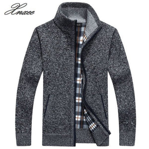 2019 Men's jacket Autumn Winter Warm Cashmere Wool Zipper jackets Pullover Man Casual Knitwear Sweaters coat Plus Size M-4XL