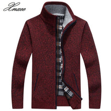 Load image into Gallery viewer, 2019 Men&#39;s jacket Autumn Winter Warm Cashmere Wool Zipper jackets Pullover Man Casual Knitwear Sweaters coat Plus Size M-4XL