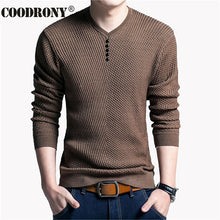 Load image into Gallery viewer, COODRONY Sweater Men Casual V-Neck Pullover Men Autumn Slim Fit Long Sleeve Shirt Mens Sweaters Knitted Cashmere Wool Pull Homme