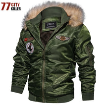 Load image into Gallery viewer, 77City Killer Thicken Winter Military Jacket Men Plus Size 4XL Jaqueta masculina Casual Air Force Flight Jacket Tactical Jacket