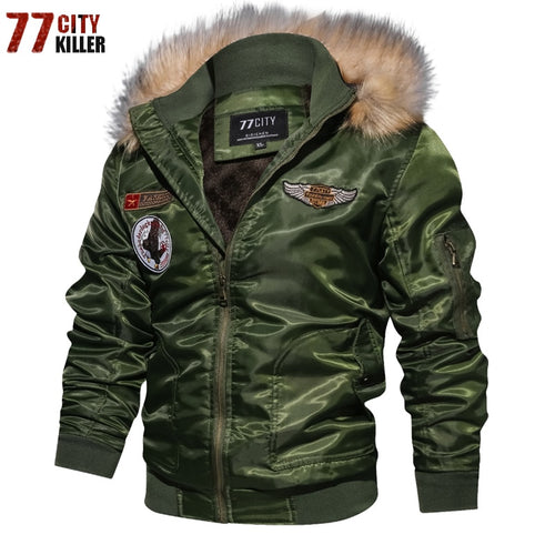 77City Killer Thicken Winter Military Jacket Men Plus Size 4XL Jaqueta masculina Casual Air Force Flight Jacket Tactical Jacket