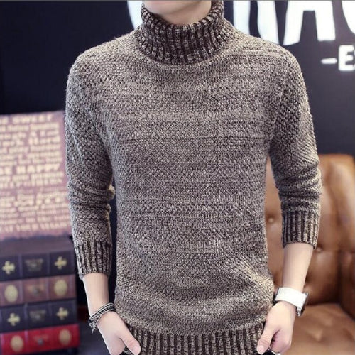 Mens Winter Thick Warm Cashmere Sweaters Autumn Men Turtleneck Knitted Brand Casual Sweaters Slim Fit Pullover Male Knitwear