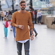 Load image into Gallery viewer, Men Sweater Autumn Winter Knitted Solid Simply Style Pullover Casual Loose O Neck Sweater Jumper Male Black Outerwear Brand 2018