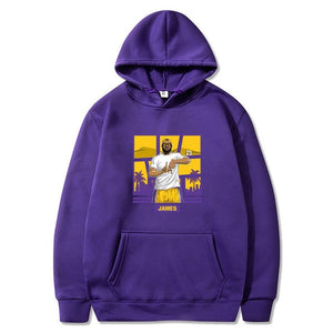 WIPU Men Hoodies LeBron James 23 King Sweatshirts Los Angeles Hooded Thick Lace-up for LA fans gift Autumn Winter