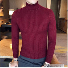 Load image into Gallery viewer, Turtleneck Sweater Men Wool Pullover Mens Sweaters Stripe Turtle Neck Male Sweter Jumper Casual Thermal High Quality Moose