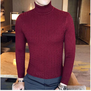 Turtleneck Sweater Men Wool Pullover Mens Sweaters Stripe Turtle Neck Male Sweter Jumper Casual Thermal High Quality Moose