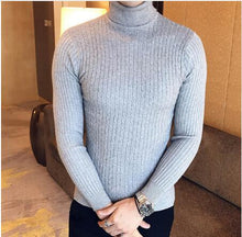 Load image into Gallery viewer, Turtleneck Sweater Men Wool Pullover Mens Sweaters Stripe Turtle Neck Male Sweter Jumper Casual Thermal High Quality Moose